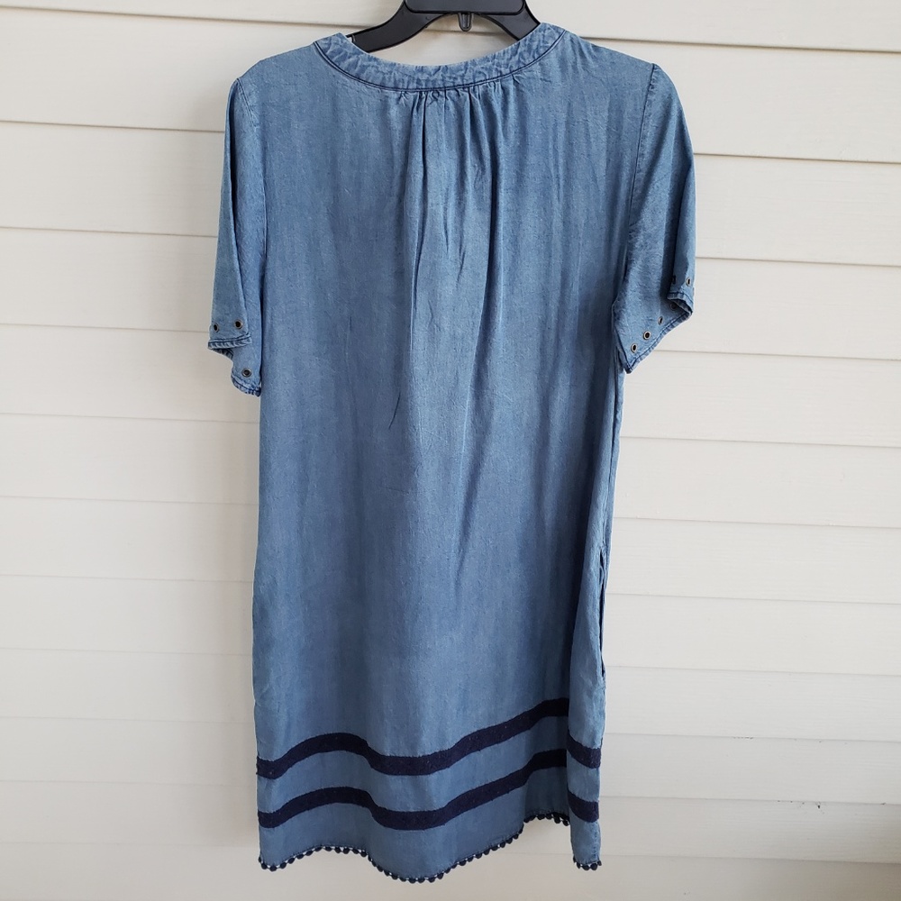 NWT Embroidered Denim looking Dress 100% Tencel - Picture 4 of 8